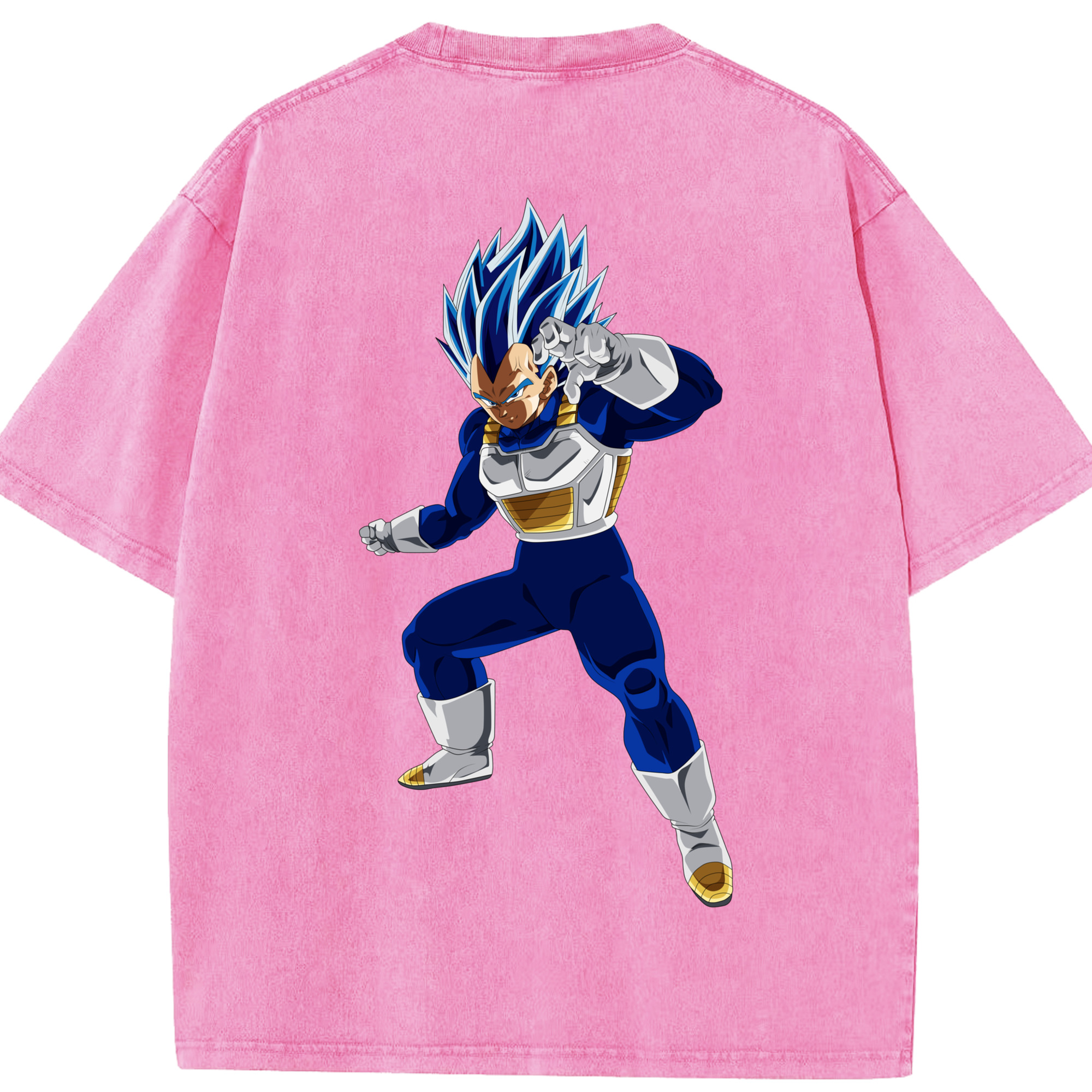 （画像用） ドラゴンボール ベジータ四世（Bejīta Yonsei）DRAGON BALL Vegeta IV 綿100% ヴィンテージ風 半袖Tシャツ（背面プリント）